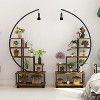 6-Tier Half Moon Plant Stand with Grow Lights - Tall Metal Plant Shelf with Wheels - 2 of 4