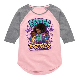 Girls' - Karma's World - Better Together Shirt Tail Raglan Graphic T-shirt - 1 of 3