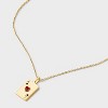 14K Gold Dipped Cubic Zirconia Ace of Hearts Pendant Necklace - A New Day™ Gold/Red - 4 of 4