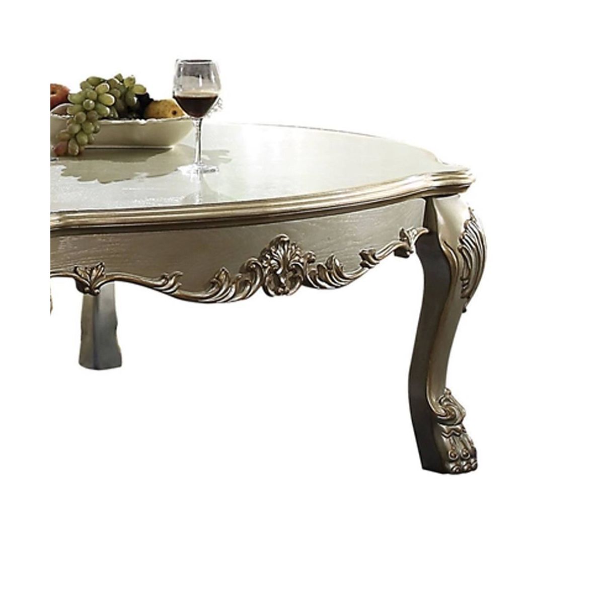 54" Dresden Ii Coffee Table Gold Patina/Bone - Acme Furniture: Handcrafted, Traditional Design, Curved Legs, Wood Composite - thumbnail 5