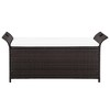 vidaXL Storage Bench with Cushion 54.3Inch Poly Rattan Brown - 2 of 4