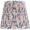 Springcrest 4" Top x 6" Bottom x 5 1/2" High x 5 1/2" Slant Print Lamp Shade Replacement Set of 4 Small Pink Blue Empire Shirred Pleated Clip On - 4 of 4