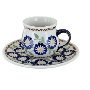 Blue Rose Polish Pottery F035 Manufaktura Espresso Cup & Saucer - 1 of 1