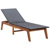 vidaXL Sun Lounger with Cushion-Poly Rattan and Solid Acacia Wood, Adjustable Backrest, Ideal for Patio/Garden/Poolside, Water-Resistant, Easy Clean. - 3 of 4