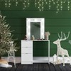 Polifurniture Daisy Bedroom Vanity with Lighted Mirror White: Engineered Wood, Modern Aluminum Handles, 3 Drawers, 7 Bulb Sockets - 2 of 4
