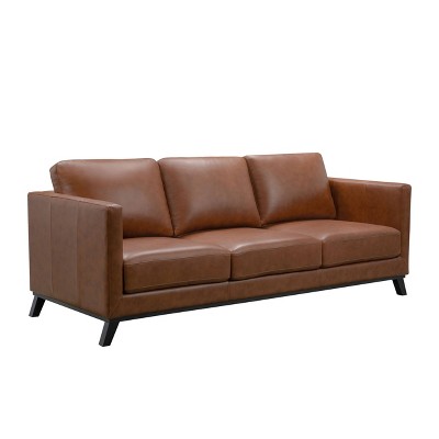 Woodstock Midcentury Top Grain Leather Sofa Abbyson Living Target