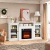 60" Farmhouse TV Stand w/ Fireplace - Wood Entertainment Center, Open Shelves, Remote & Timer, 3-Level Flame - 3 of 4