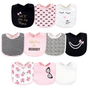 Little Treasure Baby Girl Cotton Bibs 10pk, Mama, One Size - 1 of 1