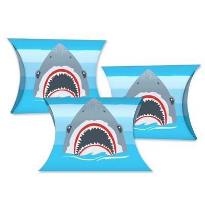 Big Dot of Happiness Shark Zone - Favor Gift Boxes - Jawsome Shark Party or Birthday Party Petite Pillow Boxes - Set of 20