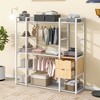 69"W Open-Style Wardrobe Metal Wardrobe with 2 Drawers, Shelves and Hanging Rail-ModernLuxe - 2 of 4