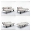 2-Seater Convertible Folding Modern Sofa Bed with Adjustable Armrest & Backrest and Soft Smooth Cover - 3 of 4