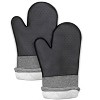 Home Mart Goods Black Heat Resistant Thick Soft Quilted Lining Kitchen Oven Glove Mitts With Silicone - 4 of 4