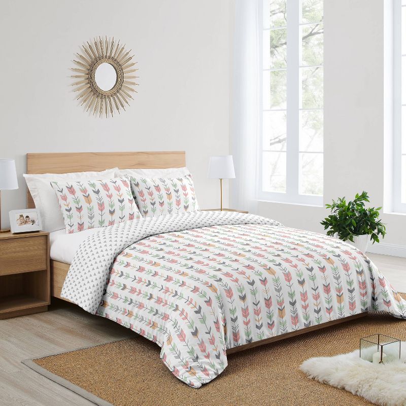 3pc Mod Arrow Full/Queen Kids&#39; Comforter Bedding Set Coral and Mint - Sweet Jojo Designs, 6 of 7