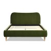 Jennifer Taylor Home Roman Curved Headboard Upholstered Platform Bed, Queen, Olive Green Performance Velvet - 2 of 4