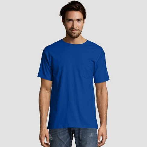 Hanes, Comfort Soft Crew-Neck T-Shirt (Pack of 5), 3 Deep Royal / 2 White,  M at  Men's Clothing store