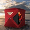 Outsunny 4 Person Ice Fishing Shelter, Waterproof Oxford Fabric Portable Pop-up Ice Tent with 2 Doors for Outdoor Fishing - 2 of 4