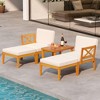 Tangkula 5 Pieces Patio Lounge Chair Set w/Ottomans Acacia Wood Patio Conversation Set w/Cushions Coffee Table Modular Outdoor Lounge Sofa Set - 3 of 4