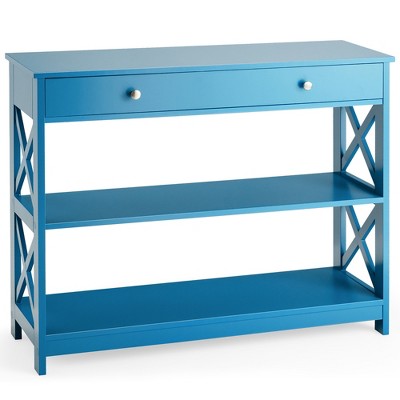 Blue Console Sofa Entryway Tables, Teal Color Console Table