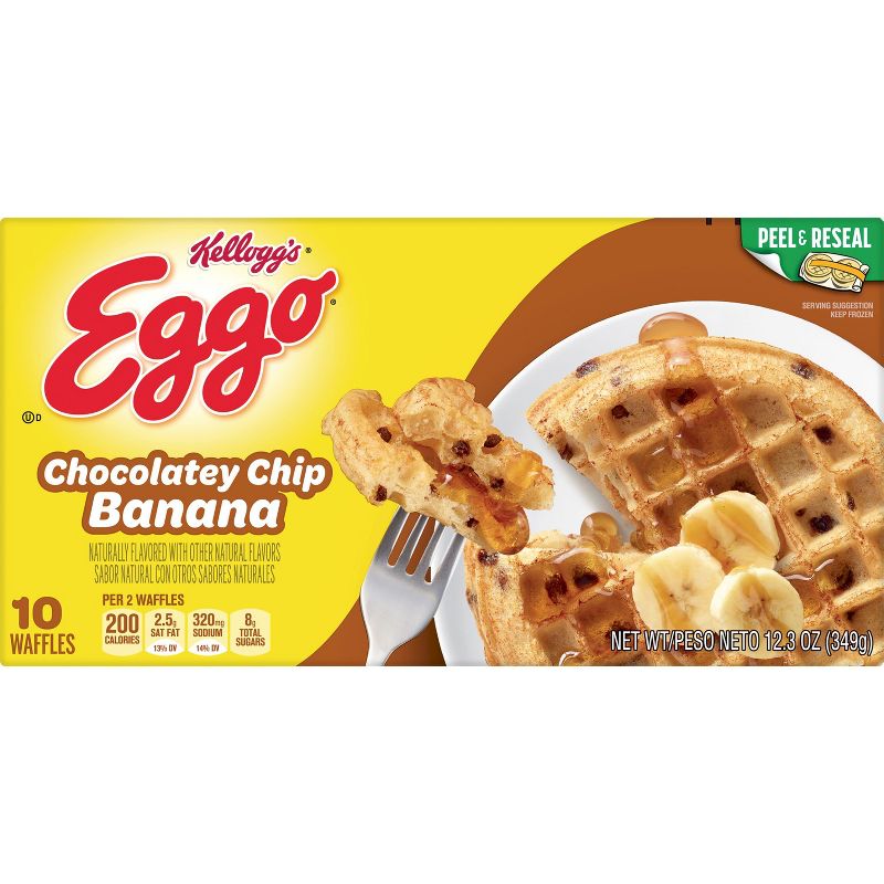 Eggo Chocolatey Chip Banana Frozen Waffles - 12.3oz/10ct, 3 of 7