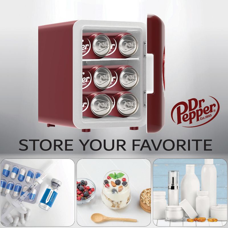 Dr. Pepper® 6-Can Portable Mini Fridge, MIS153DRP, Red, 5 of 11
