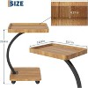 Coucheta C-Shaped Side Table Collection - with Wheels, 360° Rotating, 2-Layer Storage & Adjustable Height, Multiple Colors - 3 of 4