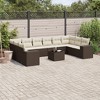 vidaXL Garden Sofa Set Brown for sofa and table, Cream white for cushions - 2 of 4