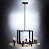 Urban Ambiance Luxury Modern Farmhouse Chandelier,  15''H x 22''W,  Matte Black & White Ash Finish, UFS2002 - 3 of 4