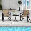 Tangkula 3 Piece Patio Rocking Set 2 Rocking Chairs w/ Tempered Glass Side Table - 2 of 4