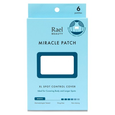 Rael Beauty Miracle XL Body + Face Acne Spot Control Cover Pimple Patch - 6ct