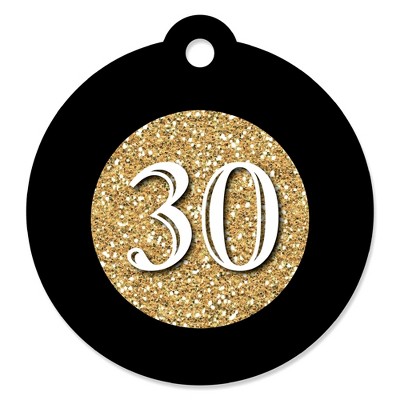 Big Dot of Happiness Adult 30th Birthday - Gold - Birthday Party Favor Gift Tags (Set of 20)