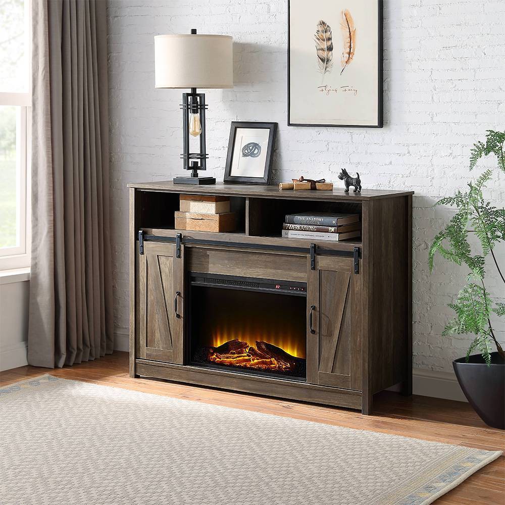 Photos - Electric Fireplace 51" Tobias Fireplace Rustic Oak Finish - Acme Furniture