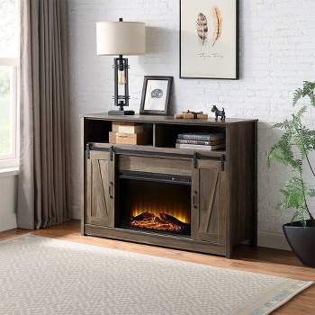 51" Tobias Fireplace Rustic Oak Finish - Acme Furniture