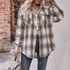 BLUEMING Womens Button Down Shirts Oversized Long Sleeve Plaid Shackets Business Casual Collared Blouse Tops - 3 of 4