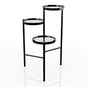 Zela 3 Tier Indoor Plant Stand Black - HOMES: Inside + Out: Metallic Finish, Steel Material, Modern Style - 1 of 3