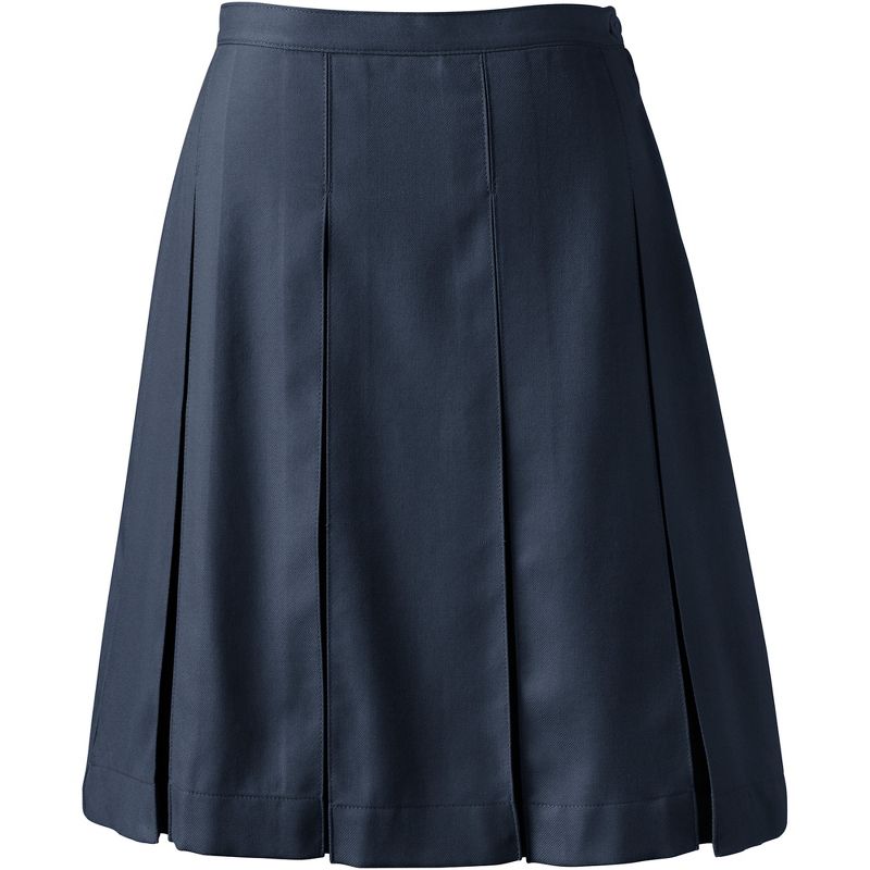 Lands' End Lands' End School Uniform Women's Tall Solid Box Pleat Skirt Top of Knee, 1 of 4