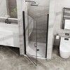 VYNXARIA 34"x 72" Pivot Shower Door Combo w/ 35.4" White Acrylic Shower Base, Black Aluminum Finish, Semi-Frameless Tempered Clear Glass Design - 4 of 4