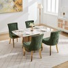 Sapphtopaz Side Dining Chair Set of 2, Neutrally Toned Thickened Fabric Kitchen Chairs with Solid Wood Legs & Bronze Nail Head - 2 of 4
