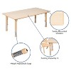Emma and Oliver 23.625"W x 47.25"L Rectangular Plastic Height Adjustable Activity Table Set with 4 Chairs - 4 of 4