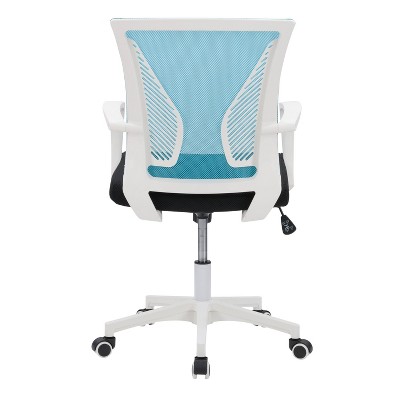 ErgoFlex Mesh and Plastic Swivel Task Chair with Fixed Arms in Black
