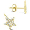 SHINE by Sterling Forever Sterling Silver CZ Star Studs - 2 of 2