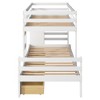 PAGED Full Size Loft Bed Simple Modern Metal Bed Frame with Desk, 3 Linen Drawers, LED and Guardrail for Bedroom - 3 of 4