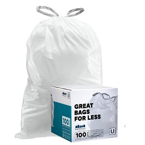 Plasticplace Custom Fit Trash Bags, Compatible with simplehuman Code U (200 Count) - 1 of 3