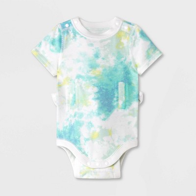 Image of Baby Boys' Adaptive Tie-Dye Bodysuit - Cat & Jack™ Green 0-3M