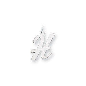 Black Bow Jewelry 14k White Gold, Madison Collection, Medium Script Initial Pendant A-W - 1 of 4