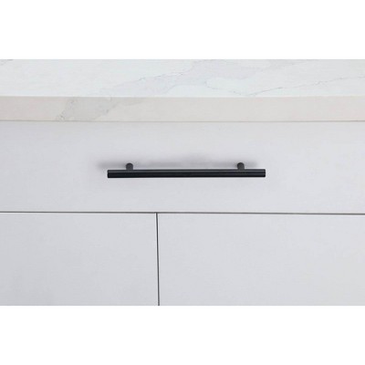 Matte Black Modern Bar Pull with Mounting Hardware