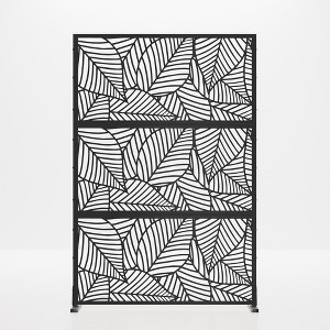 SpassWay 47" x 76" Brown Metal Garden Trellis Privacy Screen Indoor Outdoor Room Divider Lattice Panel - 1 of 4