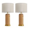KAISITE  Farmhouse Table Lamp Set of 2 with Rattan & Linen Shades - 2 of 4