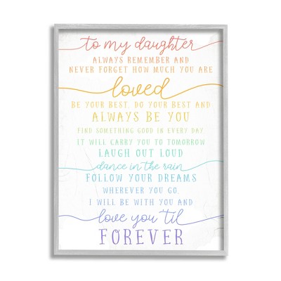 Stupell Industries My Daughter Love You Forever Quote Rainbow Typography