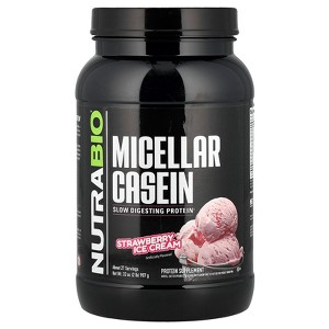 NutraBio Micellar Casein, Strawberry Ice Cream, 2 lb (907 g) - 1 of 4