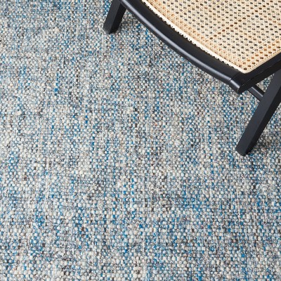 Handmade Blue and Gray Wool Runner Rug